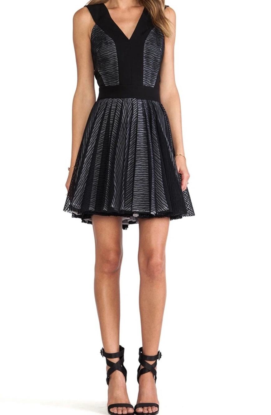 Robert Rodriguez Black Zebra Pleated Party Dress —10 Wedding Guest Gossip Girl